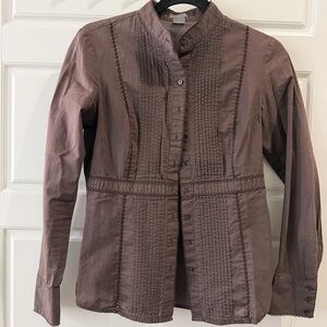Ann Taylor Brown Button Down Shirt